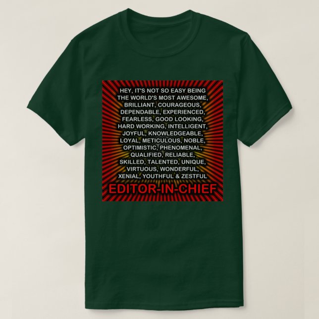 Camiseta Hey, No Es Tan Fácil Ser EditorInChief (Diseño del anverso)