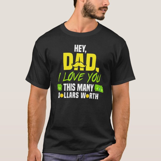 Camiseta Hey Papá Te Amo Día De Los Padres (Anverso)