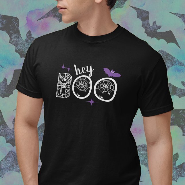 Camiseta Hey y Bye Boo Halloween Bat and Web (This item is for display purposes only to illustrate the design element. )