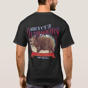 Camiseta HeyCuz Diseño de Hog Salvajes al Aire Libre