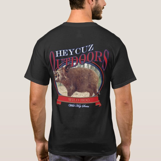 Camiseta HeyCuz Diseño de Hog Salvajes al Aire Libre (Reverso)