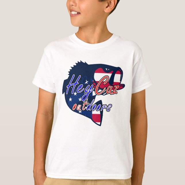 Camiseta HeyCuz Logo de Bandera de Estados Unidos al aire l (Anverso)