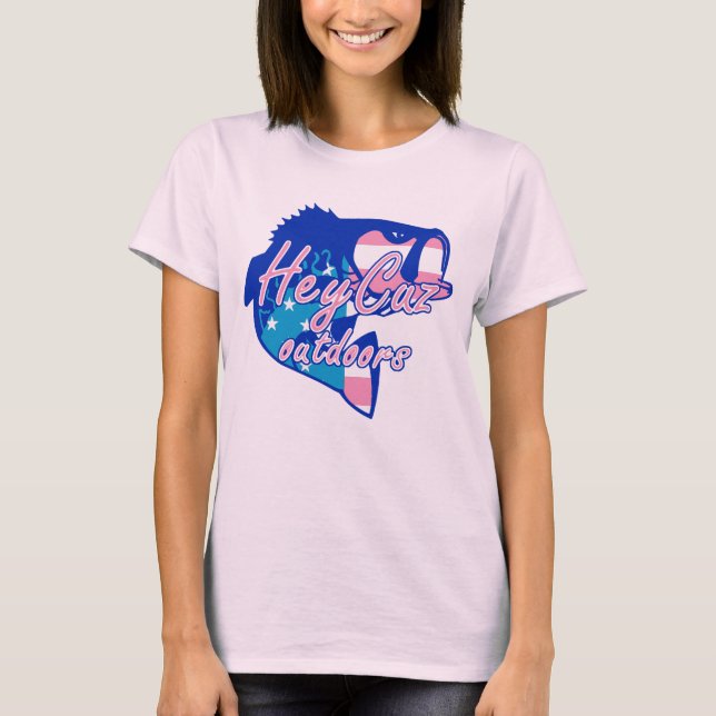 Camiseta HeyCuz Versión rosa del logotipo exterior (Anverso)