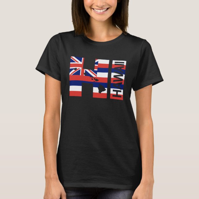 Camiseta HI Hawaii Islands Hawaiian Flag Beach (Anverso)