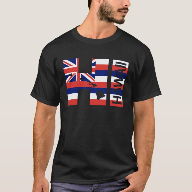 Camiseta HI Hawaii Islands Hawaiian Flag Beach (Anverso)