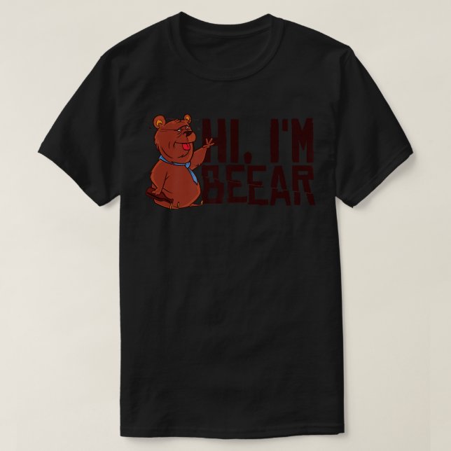 Camiseta Hi, I'm Beear Drunk Bear Funny Animal Premium  (Diseño del anverso)