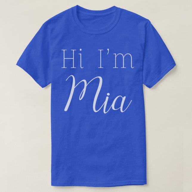Camiseta Hi Im MIA Minimalist Funny Novelty Womens Custom N (Diseño del anverso)
