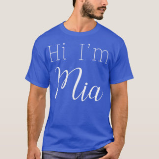 Camiseta Hi Im MIA Minimalist Funny Novelty Womens Custom N