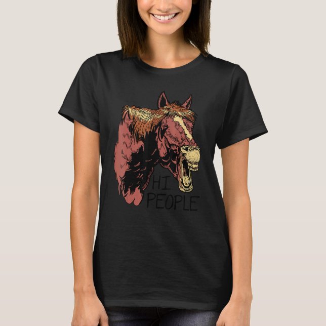 Camiseta Hi People Graphic Horse Lover Equestrian Rider Hor (Anverso)