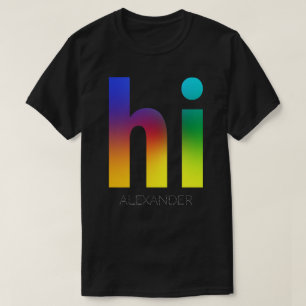 Camiseta Hi Rainbow Gay LGBT Queer Trendy Nombre personaliz
