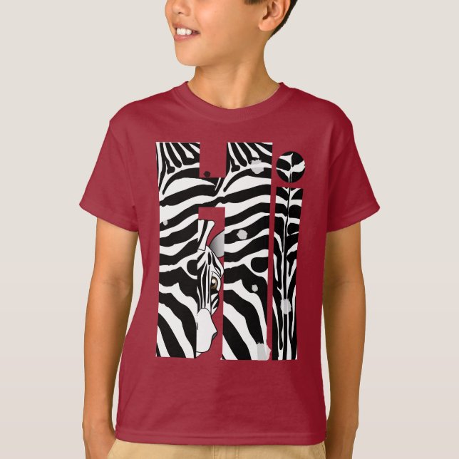 Camiseta "Hi" Zebra Black/White Strips Resumen Trendy (Anverso)