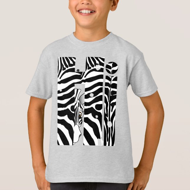 Camiseta "Hi" Zebra Black/White Strips Resumen Trendy (Anverso)