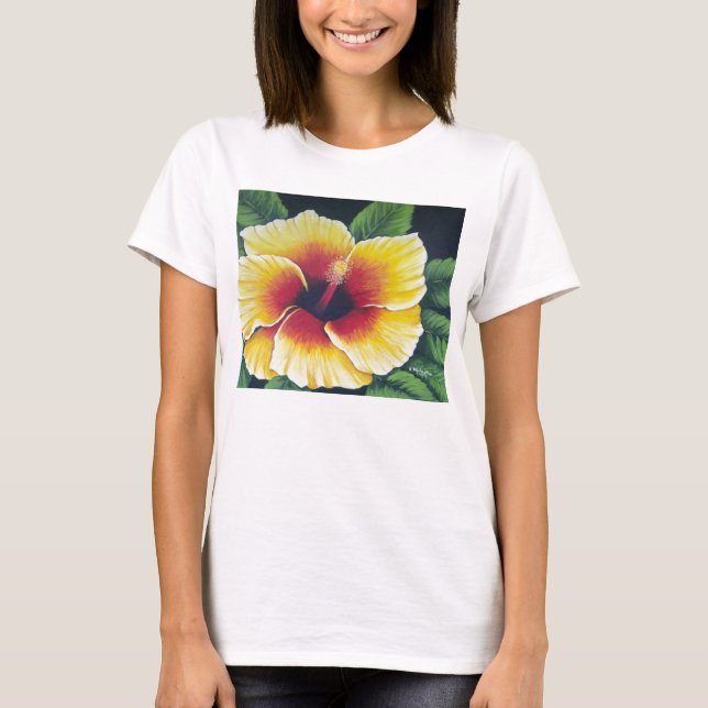 Camiseta Hibisco amarillo (Anverso)