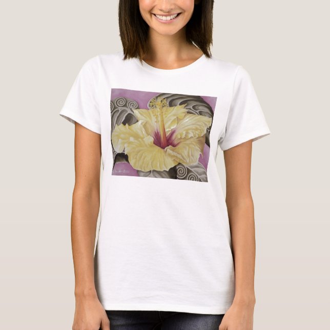 Camiseta Hibisco amarillo (Anverso)
