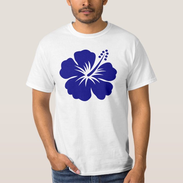 Camiseta Hibisco de los azules marinos (Anverso)