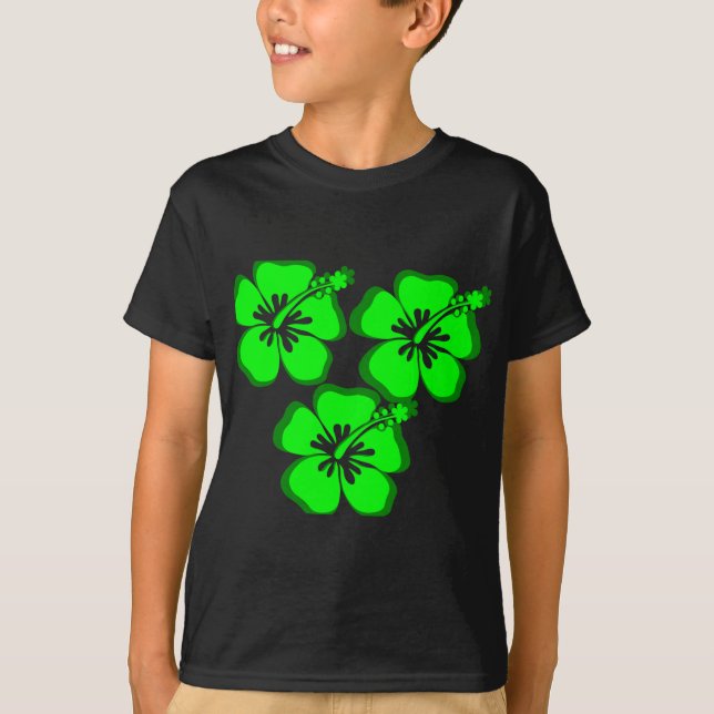 Camiseta hibisco de neón de la flor (Anverso)