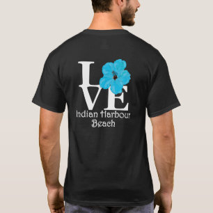 Camiseta Hibisco indio del azul de la playa del puerto del
