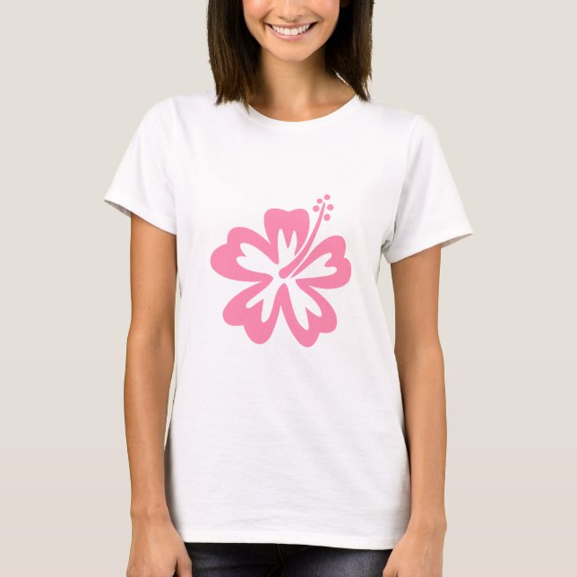 Camiseta hibisco j rosado (Anverso)