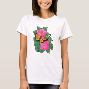 Camiseta Hibisco y mariposa