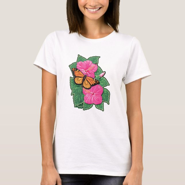 Camiseta Hibisco y mariposa (Anverso)