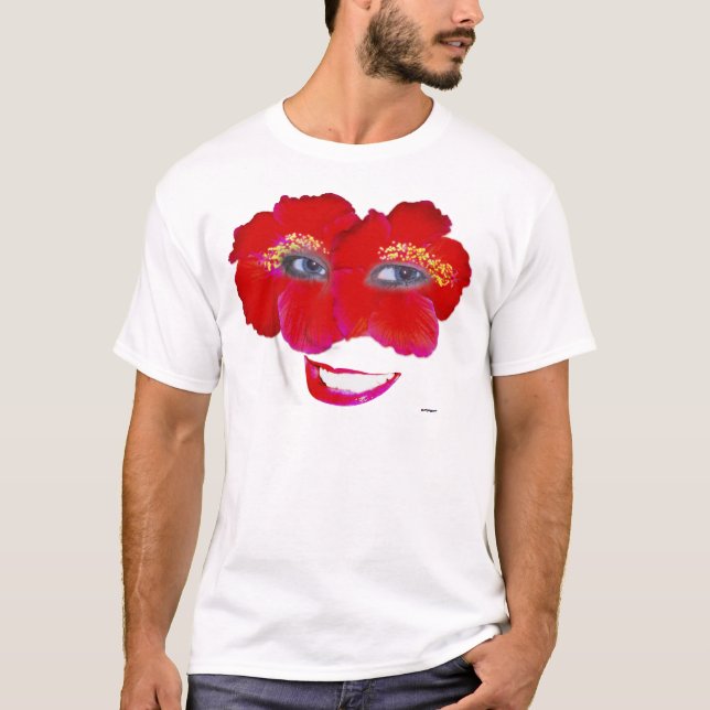 Camiseta Hibiscus Face con sonrisa - Rojo (Anverso)