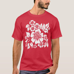 Camiseta Hibiscus Floral Summer CutOut StencilStyle 3 TShir