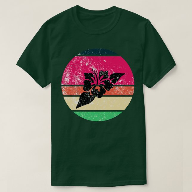 Camiseta Hibiscus Flower Flowers Retro (Diseño del anverso)