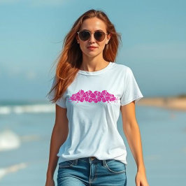 Camiseta Hibiscus Flowers hawaiano rosa