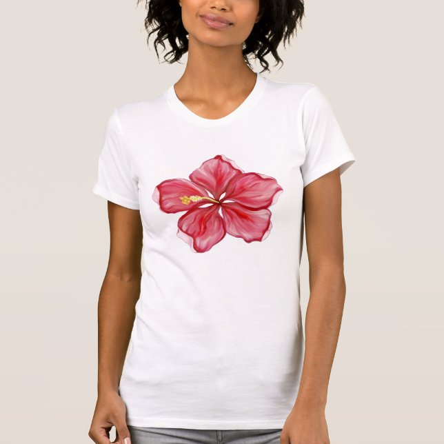 Camiseta Hibiscus & lace RED (Anverso)
