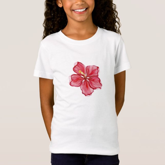 Camiseta Hibiscus & lace RED (Anverso)