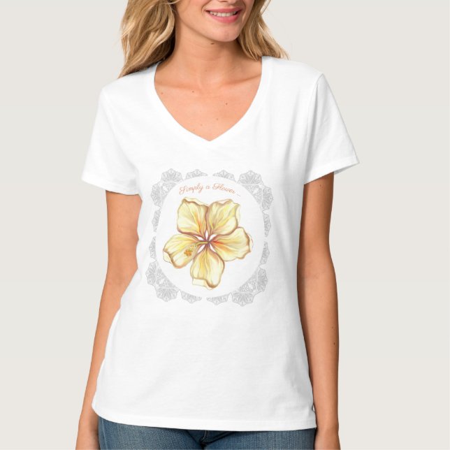 Camiseta Hibiscus & lace YELLOW (Anverso)