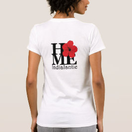 Camiseta Hibiscus rojo indialántico (impresión posterior)