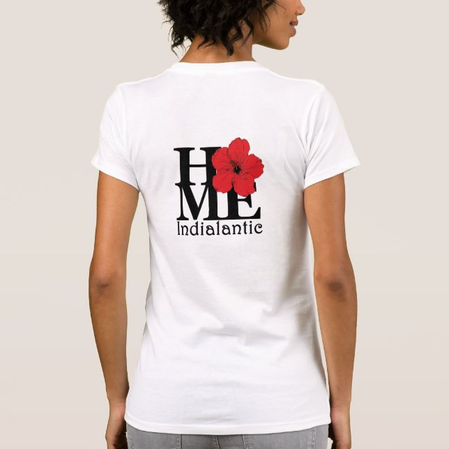 Camiseta Hibiscus rojo indialántico (impresión posterior) (Reverso)