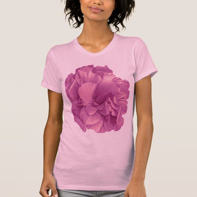 Camiseta Hibiscus Rosa Doble Púrpura Petalada (Anverso)