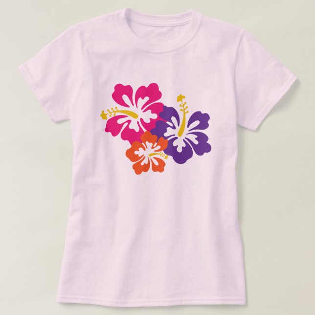 Camiseta Hibiscus rosado (Diseño del anverso)