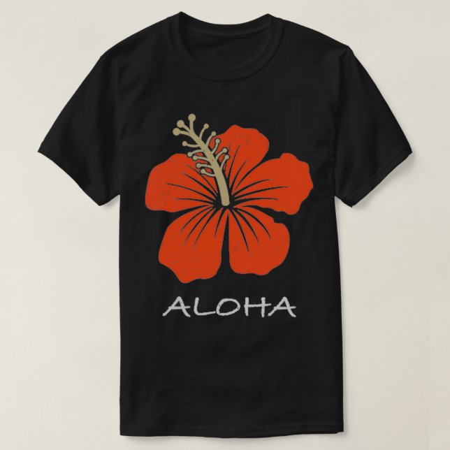 Camiseta Hibiscus Tropical Floral Retro Hawaii Bea (Diseño del anverso)