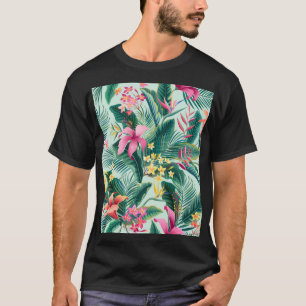 Camiseta Hibiscus tropical: Patrón floral sin foco