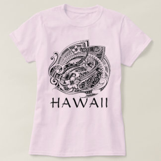 Camiseta HIBISIC POLYNESIAN TRIBAL HAWAII Blk