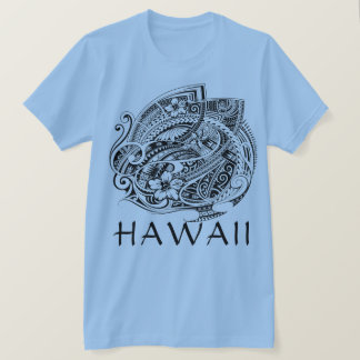 Camiseta HIBISIC POLYNESIAN TRIBAL HAWAII Blk