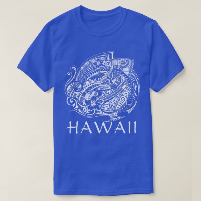 CAMISETA HIBISICUS POLYNESIAN TRIBAL HAWAII (Diseño del anverso)