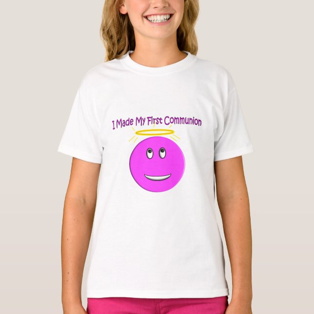 Camiseta Hice Mi Primera Comunión Big Pink (Anverso)