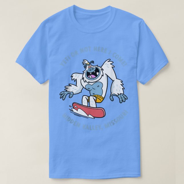 Camiseta Hidden Valley, Missouri Yeti Snowboarding Vacation (Diseño del anverso)