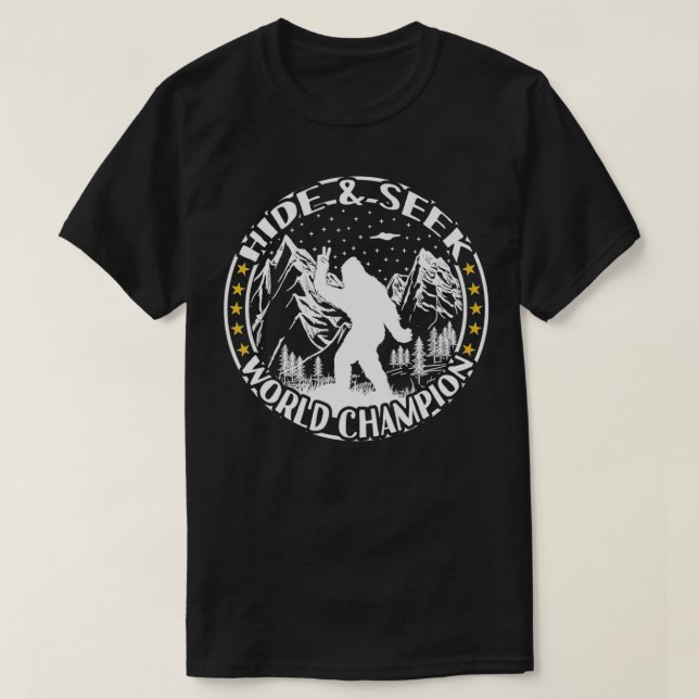Camiseta Hide And Seek World Champion Bigfoot Peace Sign Mo (Diseño del anverso)