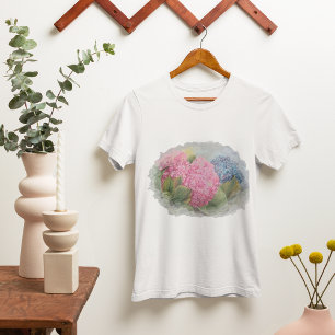 Camiseta Hidraneas rosas y azules