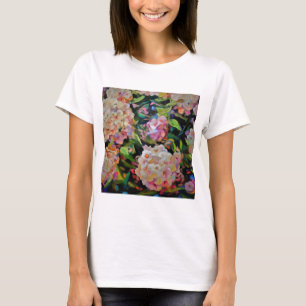 Camiseta Hidrangea Blossom Arte Floral Decorativo Rosa