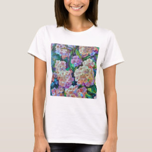 Camiseta Hidrangeas artísticas Hortensia Arte Abstroral Flo