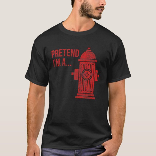 CAMISETA HIDRANT HALLOWEEN COSTUME DE FUEGO PRETENDE QUE SO (Anverso)