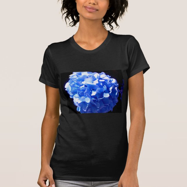 Camiseta Hidrenajes azules florales de cobalto elegantes az (Anverso)