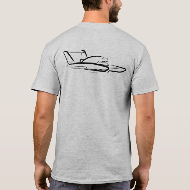 Camiseta Hidroavión 01 Gris Parte Trasera (Reverso)