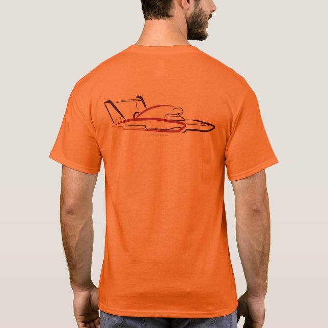 Camiseta Hidroavión 01 Naranja Atrás (Reverso)